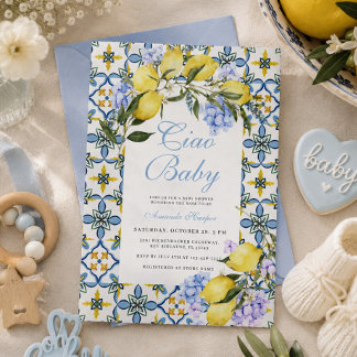 Ciao Baby Amalfi Coast Citron Italien Baby Shower Inbjudningar
