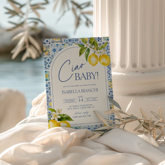 Ciao Baby Amalfi Kusten Lemon Baby Shower Inbjudningar (Skapare uppladdad)
