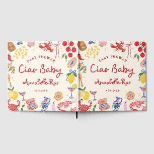Ciao Baby Baby Shower Personlig italiensk randig Gästböcker