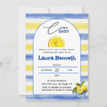 Ciao Baby Blå & Gula Ränder Lemon Baby Shower