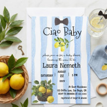 Ciao Baby Blå Ränder Lemon Pojke Babyfirande