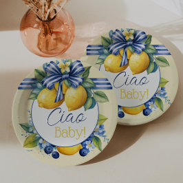 Ciao Baby blue Bow Tile Lemon Baby Shower