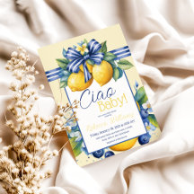 Ciao Baby blue Bow Tile Lemon Baby Shower