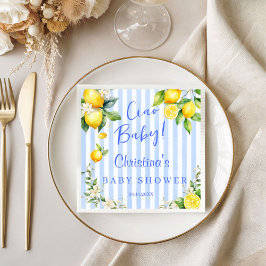 Ciao Baby Blue Lemons Baby Shower Pappersservett