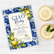 Ciao Baby Blue Tile Gul Citron Baby Shower