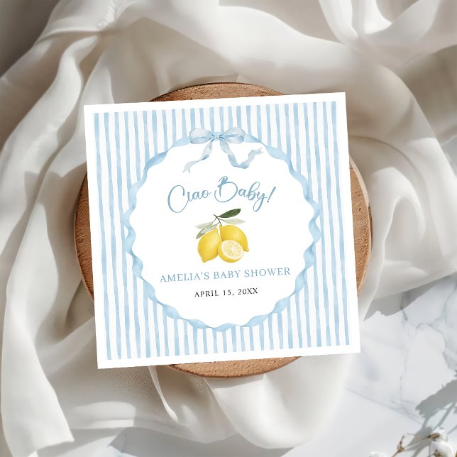Ciao Baby Citron Baby Shower Sova Pappersservett (Skapare uppladdad)
