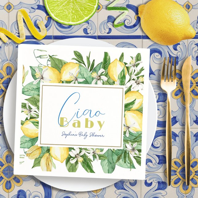 Ciao Baby Citrus Lemon Baby Shower Pappersservett (Skapare uppladdad)
