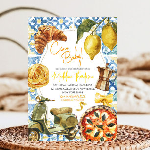 Ciao Baby Citrus Lemon Italienska Theme Baby Showe Inbjudningar