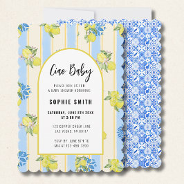 Ciao Baby, Grafeful Lemon, Italian Blue Tiles Inbjudningar