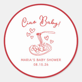 Ciao Baby! Hand plockade Italienska pastababyskor Runt Klistermärke