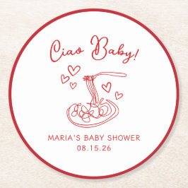 Ciao Baby! Hand plockade Italienska pastababyskor Underlägg Papper Rund