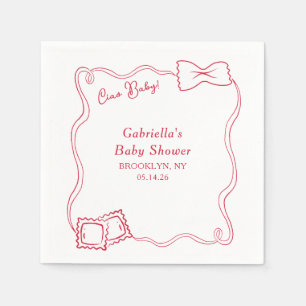 Ciao Baby Hand plockade Pasta Italienska Red Baby Pappersservett