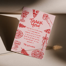 Ciao Baby Hand plockade Pizza Italy Baby Shower Tack Kort
