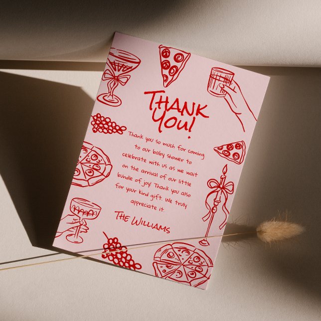 Ciao Baby Hand plockade Pizza Italy Baby Shower Tack Kort (Skapare uppladdad)