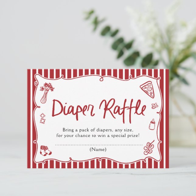 Ciao Baby Italian Baby Shower Diaper Raffle Game Inbjudningar (Stående Fram)