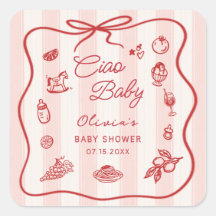 Ciao Baby Italian Lemon Baby Shower Sticker