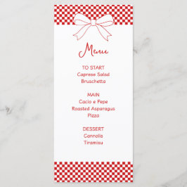 Ciao Baby! Italian Red Bow Gingham Baby Shower  Meny