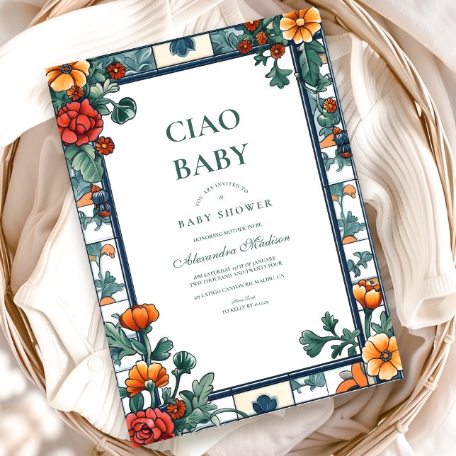 Ciao Baby Italien Inspired Baby Shower Inbjudningar (Skapare uppladdad)