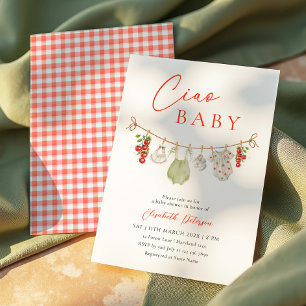 Ciao Baby Italiensk Baby Shower Inbjudan