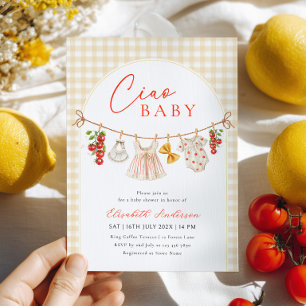 Ciao Baby Italiensk Baby Shower Inbjudan