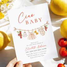 Ciao Baby Italiensk Baby Shower Inbjudan