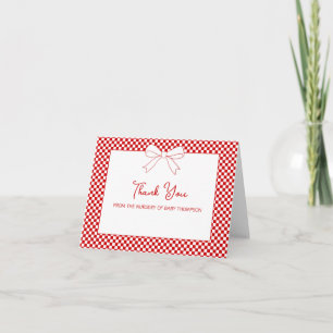 Ciao Baby! Italiensk röd gingham-babyshower Tack Kort