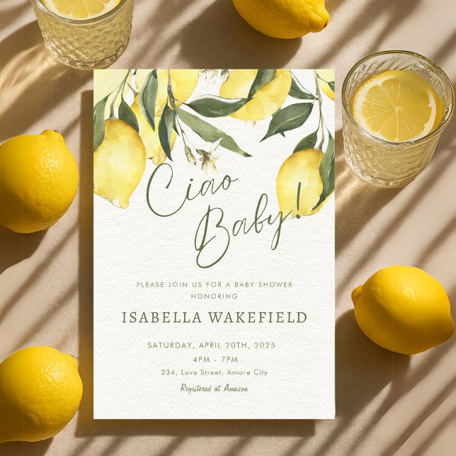Ciao Baby Italienska Italien Baby Shower Inbjudningar (Ciao Baby Italian Italy Baby Shower Invitation)