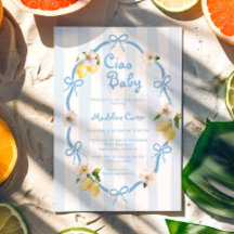 Ciao Baby Italienska Lemon Blue Bows Baby Shower