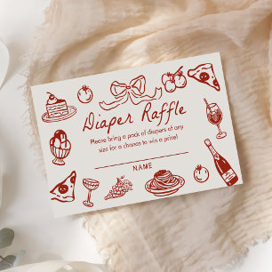 Ciao Baby Italienska Pizza Baby Shower Diaper Raff Tilläggskort