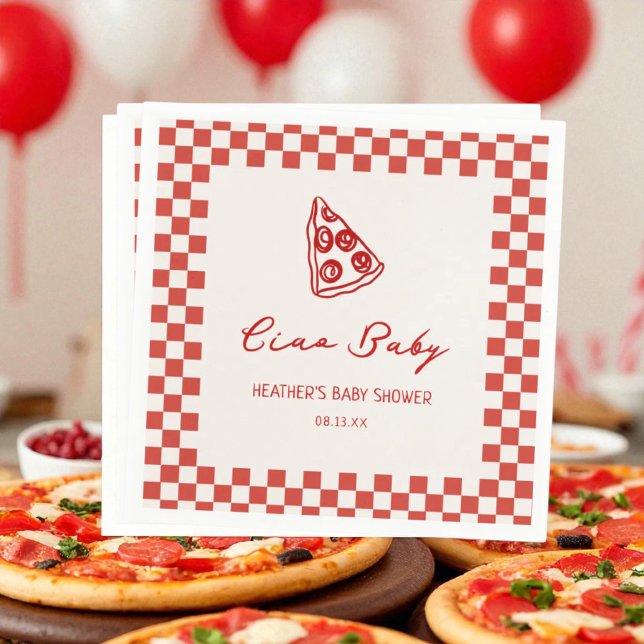 Ciao Baby Italienska Pizza Baby Shower Pappersservett (Skapare uppladdad)