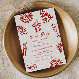Ciao Baby Italienska Pizza Theter Baby Shower Inbjudningar