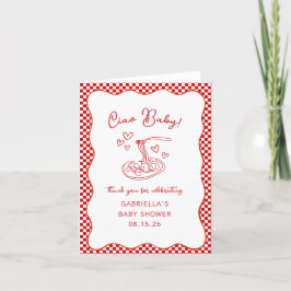 Ciao Baby! Italienska Red Pasta Baby Shower Tack Kort