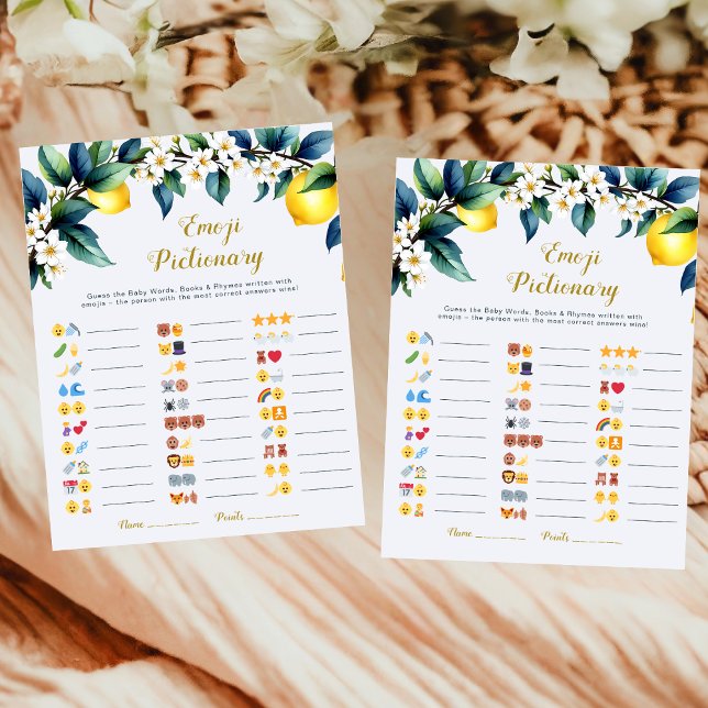 Ciao Baby Lemon Baby Shower Emoji Pictionary Game (Skapare uppladdad)