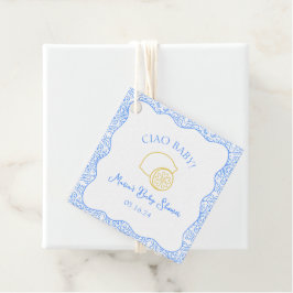 Ciao Baby! Lemon Blue Italy Baby Shower Gåvor Etiketter