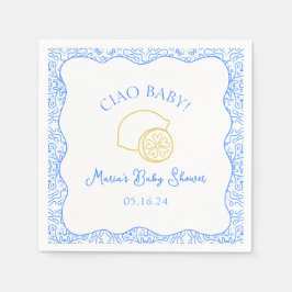 Ciao Baby! Lemon Blue Italy Baby Shower Pappersservett