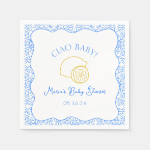 Ciao Baby! Lemon Blue Italy Baby Shower Pappersservett