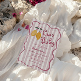 Ciao Baby Lemon Bows Girls Baby Shower Inbjudningar