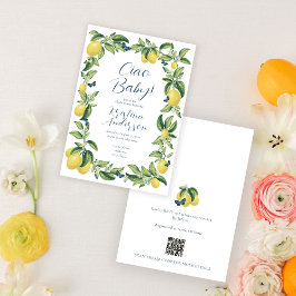Ciao Baby Lemon Citrus Butterfly Baby Shower Inbjudningar