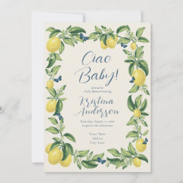Ciao Baby Lemon Citrus Butterfly Baby Shower Inbjudningar