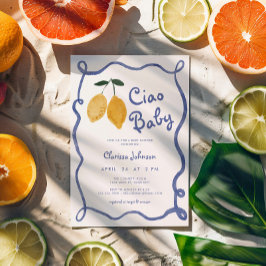 Ciao Baby Lemon Italienska Amalfi Boys Baby Shower Inbjudningar