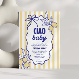 CIAO BABY Lemon Mediterranean Amalfi Baby Shower Inbjudningar