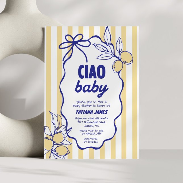 CIAO BABY Lemon Mediterranean Amalfi Baby Shower Inbjudningar (Skapare uppladdad)