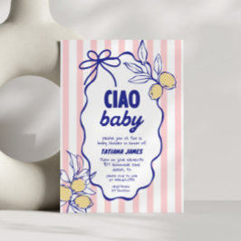 CIAO BABY Lemon Mediterranean Amalfi Baby Shower Inbjudningar