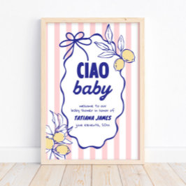 CIAO BABY Lemon Mediterranean Amalfi Baby Shower Poster