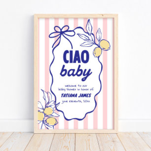 CIAO BABY Lemon Mediterranean Amalfi Baby Shower Poster