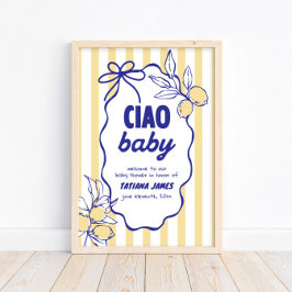 CIAO BABY Lemon Mediterranean Amalfi Baby Shower Poster