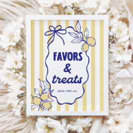 CIAO BABY Lemon Mediterranean Favors & Treats Sign Poster