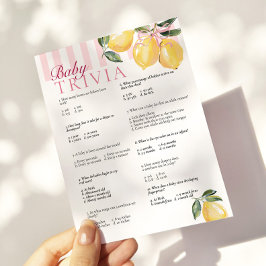 Ciao Baby Lemon Rosa Baby Shower TRIVIA-spel