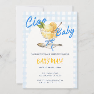 Ciao Baby Lemon Sorbet Baby Shower-inbjudan Inbjudningar