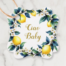 Ciao Baby Lemon Wreath Amalfi Baby Shower  Gåvor Etiketter